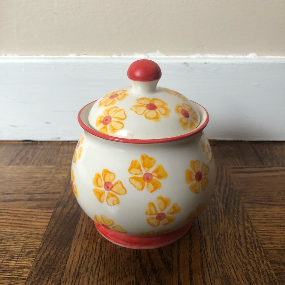 Hand-painted Floral Sugar Bowl